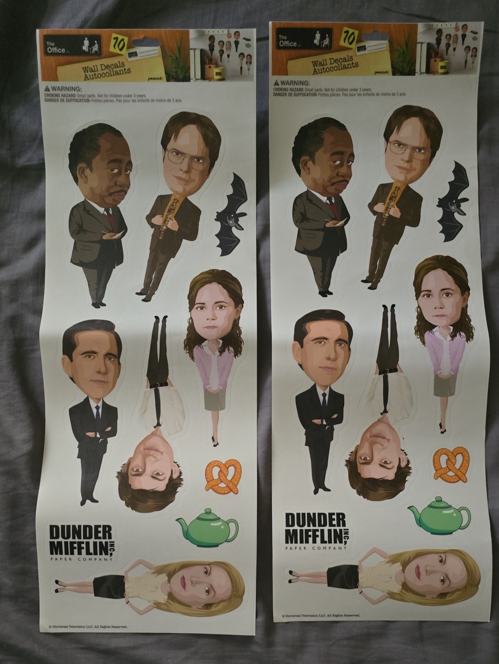 The Office Dunder Mifflin Character Wall Decals - 2 Sheets
